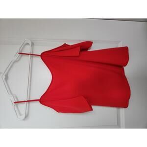 Charming Red Cold-Shoulder Blouse - XS